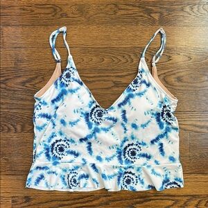 Kortni Jeane Swim Top XL Blue Tie-Dye